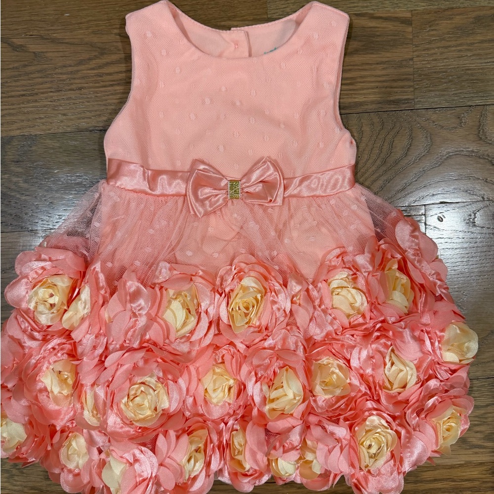 Pink and Yellow Floral Kids Dress